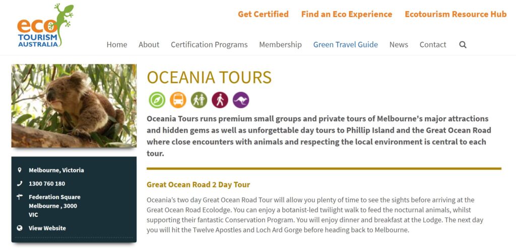 Eco Tourism Australia screen shot